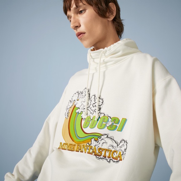 size M - Gucci Mimesi Fantastica Cotton Jersey Sweatshirt with Embroidery Wave